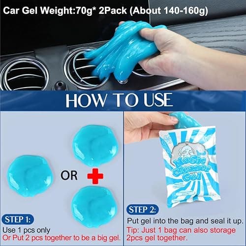 Fitosy Car Interior Duster Detail Brush Cleaning Gel Kit, Soft Dash Vent Dusting Slime Putty Detailing Brushes Accessories Essentials Supplies Tools for Auto,Truck,SUV,RV thumbnail 6