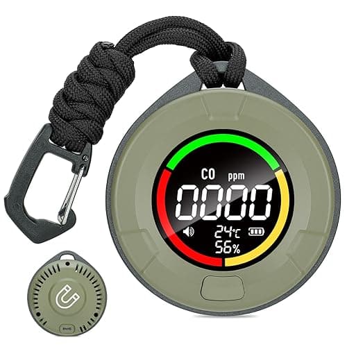 Lunarlipes Portable Carbon Monoxide Detectors for Travel, Mini 3-in-1 Carbon Monoxide Monitor with Magnetic Suction, RV CO Detector Alarm Temp/Humidity Sensor, Rechargeable CO Monitor 120HR Standby - Image 1