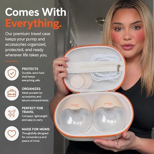 Playtex Baby Electric Breast Pump (H15 Wearable Model), Hands-Free in-Bra Pump with Portable Travel Case, Quiet Wearable Design, 3 Modes, 12 Levels, 180ml Capacity thumbnail 8