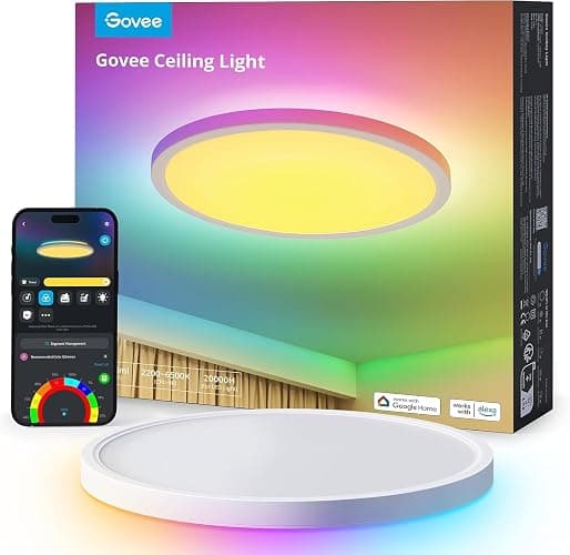 Govee Deckenleuchte RGBIC Smart, 24W Ø30cm Led Deckenleuchte dimmbar, Deckenlampe Led mit 16 Millionen DIY Farben, Kompatibel mit Alexa & Google Assistant, für Schlafzimmer - Image 1