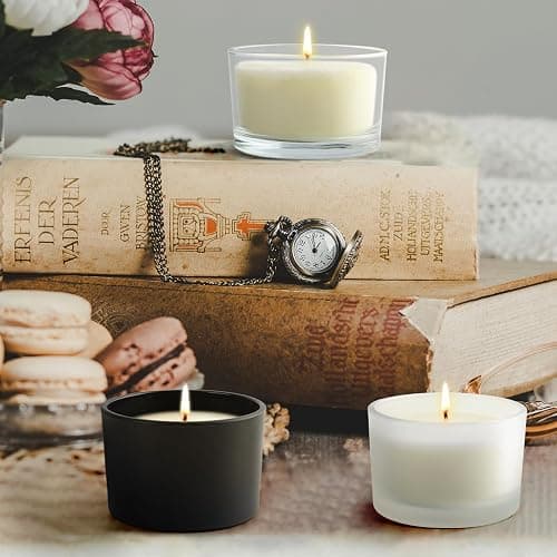 SHOWIN Thick Candle Jars for Making Candles 16 Pcs, 4 OZ Empty Jars with Wood Lids for Candle Making, Sample Container - Dishwasher Safe,Clear thumbnail 7