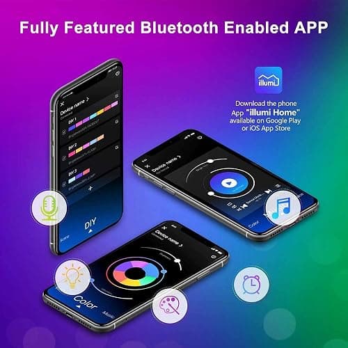 Mexllex LED Strip Lights 30M, Music Sync Color Changing RGB LED Strip with Remote, Sensitive Built-in Mic, App Controlled LED Lights, RGB LED Light Strip(APP+Remote+Mic) thumbnail 4
