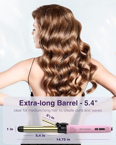 Rotating Curling Iron 1 Inch for All Hair Types-Rapid Heating Automatic Curling Iron Self Curling Wand-Dual Voltage Auto Rotating Hair Curler for Curls and Waves - 1 inch - Pink thumbnail 5