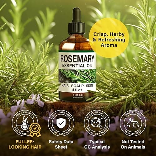 KUKKA Rosemary Essential Oils - 4 Fl Oz - for Hair, Skin, Diffuser, Aromatherapy & DIY Soap Making Scent thumbnail 7