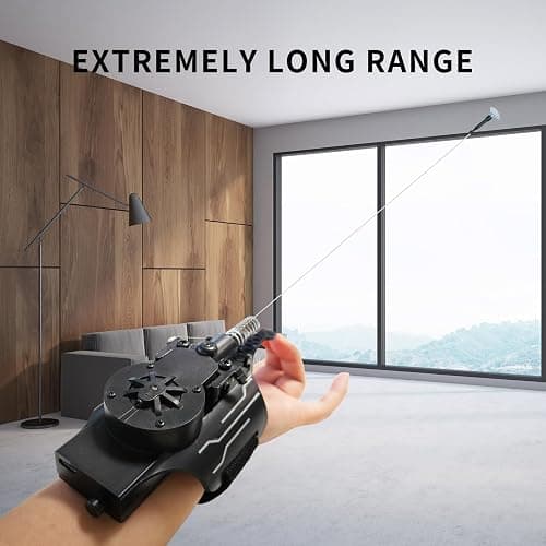 QGHZA 3 Colors Spider Web Shooter with Gloves, USB Charging Web Launcher with 8ft Range Instant Retract Sticky Webs and Suction Cups, Can Grab Small Objects (Black) thumbnail 4