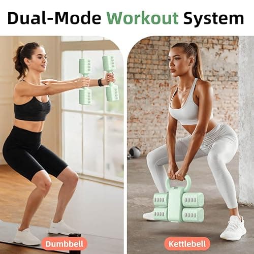 Nimsqury 2-in-1 Adjustable Dumbbell Set, Upgraded 5 Levels Heavier Hand Weights for Women Men, Each 2.2/3.3/4.4/5.5/6.6lb, Convertible Weights Dumbbells and Kettlebell Set for Home Gym Exercise & Fitness thumbnail 2