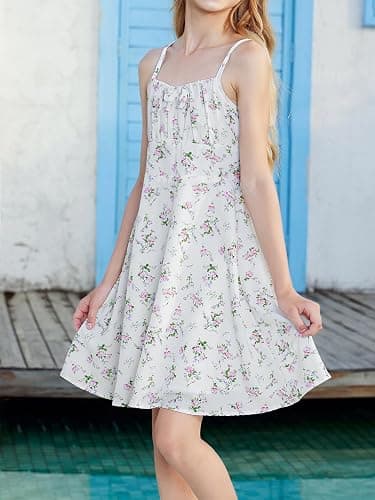 white floral dress thumbnail 5