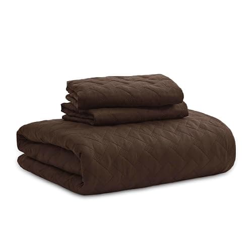 Bedsure Quilts Queen Size - Lightweight Bedspreads Queen Size with Basket Weave Pattern, Soft Quilt Bedding Set, Brown Comforter Set Coverlet for All Seasons with 2 Pillow Shams (90" x 96") thumbnail 7
