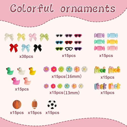SKDTAZRZ Cheer Pins Spirit Clips - 100 Wooden Colored Clothes Pins with Glue & Tools,Cheer Pin Kit 180 Mini Bows Ducks Daisy Balls 300 Letters 4 Stickers, DIY Custom Pins Cheerleading Gifts thumbnail 8