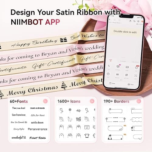 NIIMBOT N1 Ribbon & Tape Printer, Portable Label Maker Machine with Tape, Bluetooth Thermal Transfer Label Printer with Multiple Templates for Gift Wrapping, Wedding, Craft Work, Home Organization thumbnail 6
