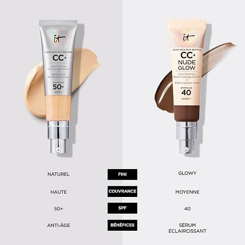 IT Cosmetics, Crème CC+ Nude Glow Your Skin But Better, Couvrance Moyenne, SPF40, Enrichi en Peptides, Collagène & Vitamines, Fini Naturel & Lumineux, 32 ml thumbnail 8