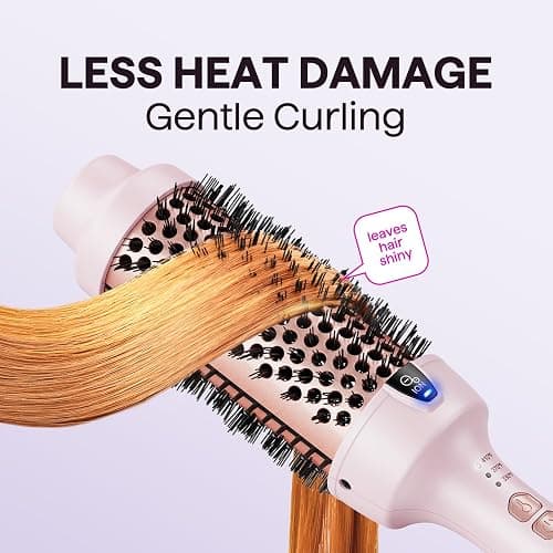 Wavytalk Thermal Brush, Blowout Express 1.7 Inch Blowout Brush, Negative Ion Technology for Creating Smooth Relax Blowouts, Give The Hair Body and Shine, Millennial Pink thumbnail 4