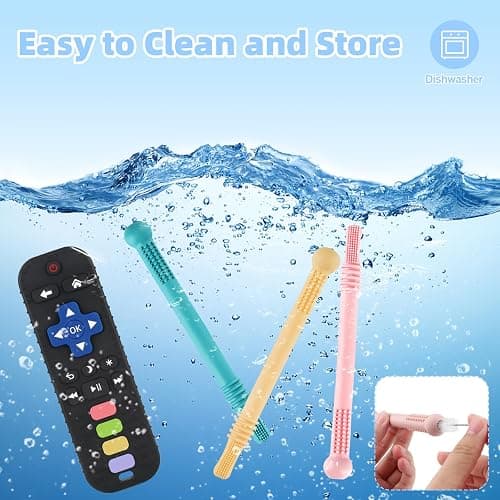 Teething Toys for Babies 0-6 6-12 12-18 Months Bpa Free Teething Sticks and Remote Teether for Babies Baby Sensory Chew Toys for Infants 0-18 Months thumbnail 3
