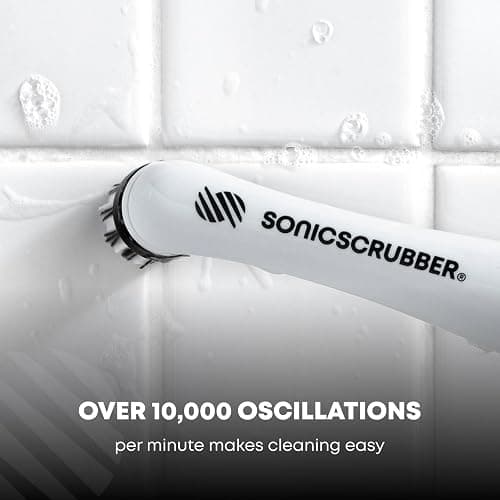 SonicScrubber Household Cleaning Brush - Electric Scrubbing Brush - Home, Kitchen & Bathroom - Removes Mould & Cleans Grout (Washing-Up System) thumbnail 3