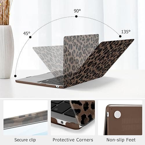 MOSISO Compatible with MacBook Air 13 inch Case M5 2026 M4 2025 M3 M2 2024-2022 A3449 A3240 A3113 A2681, Hard Shell&Keyboard Cover&Screen Protector for MacBook Air 13.6 inch Case, Brown Wild Leopard thumbnail 3