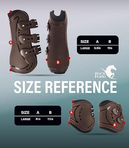 HackFond Horse Tendon Boots, Fetlock Boots & Open Front Boots for Jumping, Set of 4, Horse Protection Leg Guard thumbnail 7