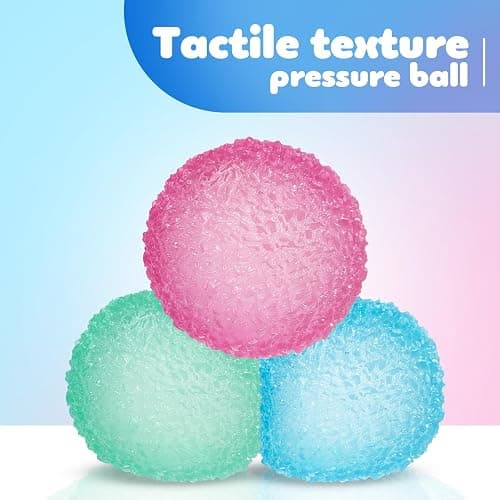 3pc Stress Balls for Adults, Squishy Ball Sensory Textured Memory Gel Fidget Toys for Kids/Adults Hand Exercises, Valentines Day Party Favors Anxiety Relief Squeeze Ball(1.80“) thumbnail 6