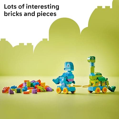 LEGO DUPLO Town 3 in 1 Dinosaurs on Wheels Learning Toy for Toddler Boys & Girls, Ages 3+ - Building & Education Play Set Teaches Problem-Solving Skills Through Play - Preschool Gift Idea - 10451 thumbnail 5