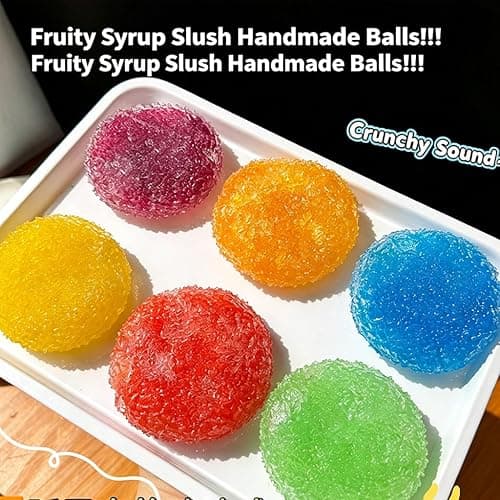 Slushy Squishy, Crunchy Squishy Stress Ball, Waxberry Moldable Crunchy Stress Ball, Ice Skin Fidget Sensory Toys, Slush Satisfying Squishies Relaxing Fidget (Purple + Waxberry) thumbnail 6