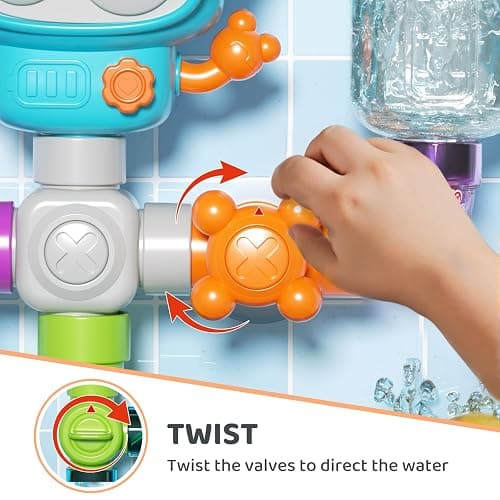 DOLIVE Bath Toys for Kids Ages 4-8, DIY Assembly Water Pipe Building Kit, Interactive Water Toy for Toddlers 3-5, Educational STEM Learning Gift for Boys and Girls thumbnail 3