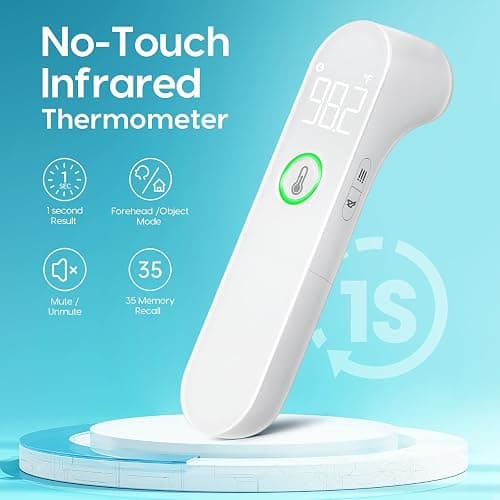 Thermometer for Adults and Kids, Fast Accurate Baby Thermometer, FSA HSA Eligible, Fever Alarm & Mute Mode, Baby Essentials - Lifetime Support - White thumbnail 2