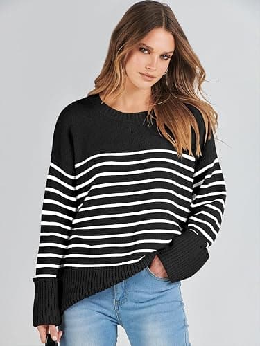 ANRABESS Women's Oversized Sweaters 2025 Long Sleeve Fuzzy Knit Casual Chunky Pullover Sweater Fall Outfits Clothes thumbnail 4