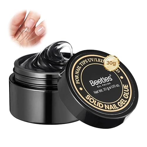 Beetles 30g Solid Nail Glue Gel for Nail Tips Clear Press On Nails, Beginner-Friendly, Hard Gel for Nail Extension & 3D Sculpting Nail Art, UV & LED Cured - Image 1