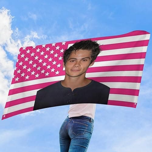 SGYFGJM Dylan O'Brien (1) 24x35 In(60x88cm Decorative Flags Double Stitched with 4 Brass Grommets Hanging Tapestry For Outdoor Indoor Room Decor College Dorm Decoration Style-2 thumbnail 7