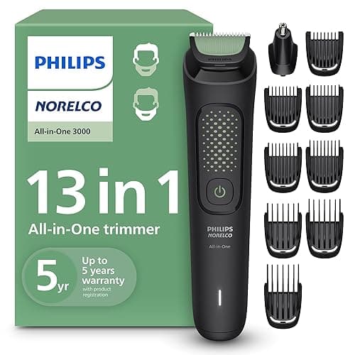 Philips Norelco All-in-One 3000 Series 13 in 1 Trimmer, Beard Styler & Men's Hair Clipper, 9 Length Settings & Self-Sharpening Skin-Friendly Blades, MG3919/50 - Image 1
