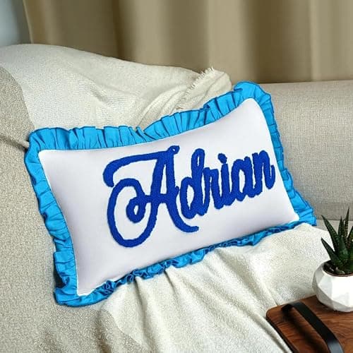 mia'spillow lab Personalized Baby Name Pillow, Custom Toddler Gift, Newborn Gift, New Mom Gift, Pregnancy Gift, Baby Reveal, Punch Needle thumbnail 4