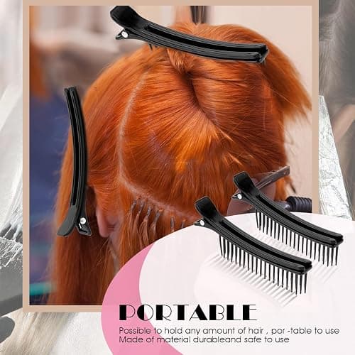 2PCS Hair Clips for Styling Sectioning, Professional Alligator Grip Clips for Salon & Home Styling - Non-Slip Sectioning Hair Holders, Perfect for Haircuts & Dyeing- Hair DIY Accessories thumbnail 6