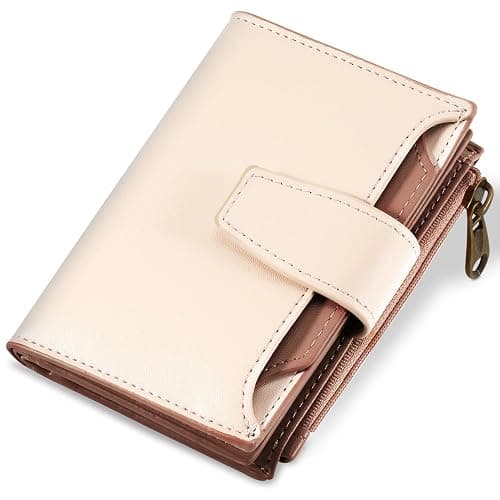Airkit Small Wallet Women RFID Blocking Soft Leather Bifold Compact Card Holder Wallet for Women with Zipper Coin Pocket 4 ID Window - Image 1
