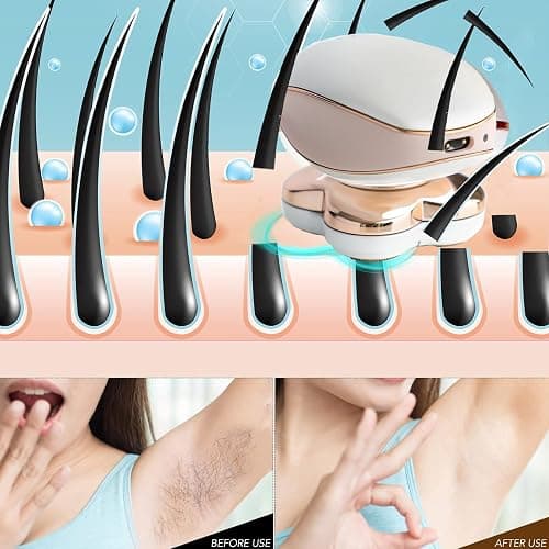 Electric Razors for Women Legs, Painless Hair Removal Device with LED Light, Faultless Shaver for Women, Personal Care Products for Women, Instant and Painless Bikini Underarm Arm Hair Removal thumbnail 6