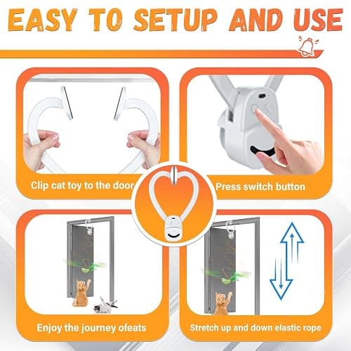 CATPICK Interactive Cat Toys for Indoor Cats Automatic Electric Flying Bird Feather Mouse Toy - Best Kitten & Adult Cat Enrichment Mouse cat Toy Hanging Electric Kitty Toys for Bored Cats thumbnail 8