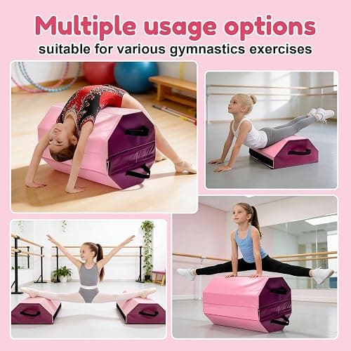 Detachable Octagon Gymnastics Mat, 17.5"x17.5"x23" Hometumbling mat, suitable for various gymnastic positions with High-Density Foam & Waterproof Cover thumbnail 6