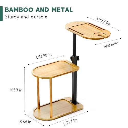 Yumkfoi 3 Layer Bath Tub Tray Table, Freestanding Bamboo Bath Tray Caddy for Tub Against Wall, Bath Table Tray Tub Shelf Bathroom Organizer Shelf for Luxury Spa and House Warming New Home thumbnail 2