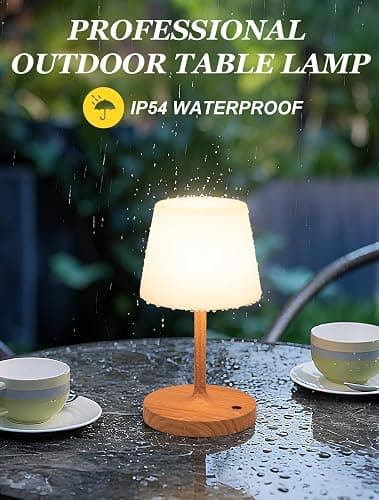 Kakanuo Cordless Shower Lamp Waterproof, Cordless Lamp with 4000mAh Battery, Rechargeable Table Lamp, Touch Dimmable Desk Light for Outdoor, Kitchen, Bathroom, Camping, Patio, IP54 thumbnail 5