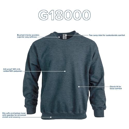 Gildan unisex-adult Fleece Crewneck Sweatshirt, Style G18000, Multipack thumbnail 5