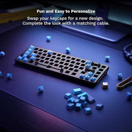 Glorious Gaming GMMK 2 Compact 65% Barebones (Frame Only) - Mechanical Gaming Keyboard Frame, Compact TKL Size (65%), Aluminium, Customisable, Per Key RGB, American QWERTY Layout - Black thumbnail 5
