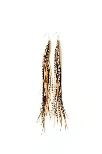 Feather Headz Bohemian handmade long lightweight feather dangle earrings for women - Image 1
