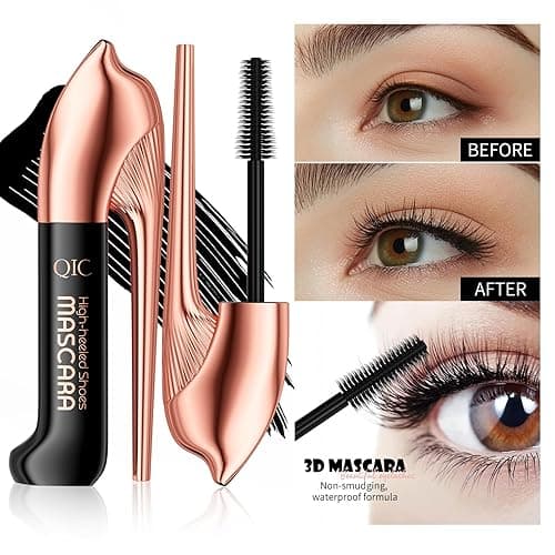 Unique High Heel Design Mascara – Ultra-Volumizing & Lengthening Lash Cosmetics Mascara for Long, Thick, Curled Lashes – 24H Waterproof & Smudge-Proof – Ultra Black, Dramatic Eye Makeup Look - High Heels Mascara thumbnail 6