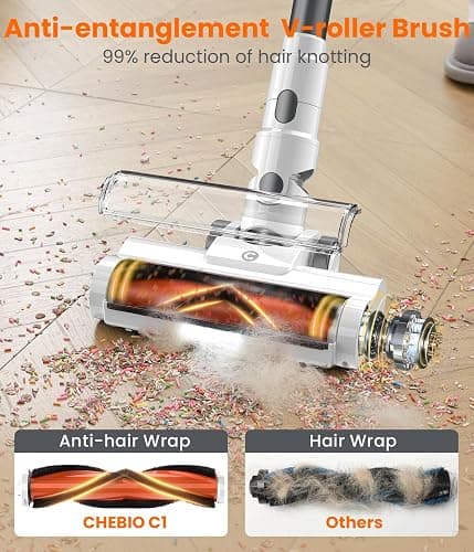 Cordless Vacuum Cleaner, 30Kpa Vacuum Cleaners for Home, Max 50 Mins Runtime, Anti-Tangled Stick Vacuum, Lightweight Vacuum for Carpet, Hard Floor thumbnail 3