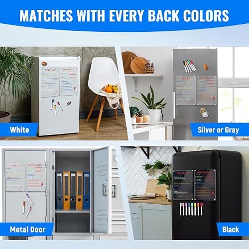 2 Pack 12''*8'' Acrylic Magnetic Whiteboard for Fridge thumbnail 4
