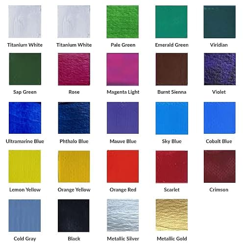 Permanent Fabric Paint Kit, 24 Colors, Medium Acrylic Set, for Clothes, Upholstery, Outdoor Cushions, Shoes, Includes Metallic Gold, White, Red, Yellow, Orange, Pink thumbnail 6