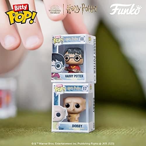 Funko Bitty POP! HP - Harry in Robe with Scarf, 4-Pack - Harry Potter, Draco Malfoy, Dobby and A Surprise Mystery Mini Figure - 0.9 Inch (2.2 Cm) - Harry Potter Collectable - Gift Idea - Cake Topper thumbnail 2