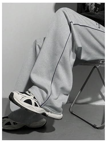 RoseSeek Boy's Letter Graphic Wide Leg Sweatpants Baggy Pants Athletic Track Sweat Pants Joggers thumbnail 5