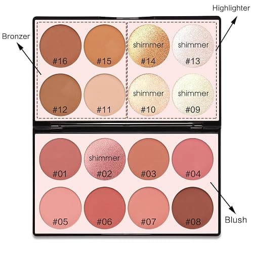 16 Colors Contour Palette Make up - Blush Highlighters Bronzer Powder All in one Makeup Palettes Contour Kit - Face Cosmetics Gifts for Women Beauty for Festivals (SET1) thumbnail 2