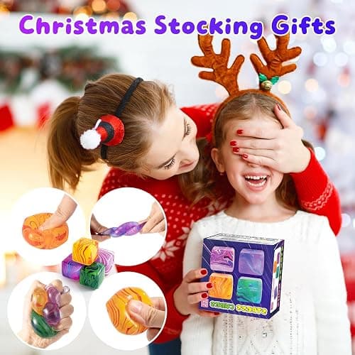 4 Pack Squishy Fidget Toys Stress Cube Bulk, Squishies Slow Rising Stress Balls for Adults Kids, Sensory Fidget Toys for Anxiety Relief, Small Squishy Toys for Classroom Prizes Party Favors thumbnail 7