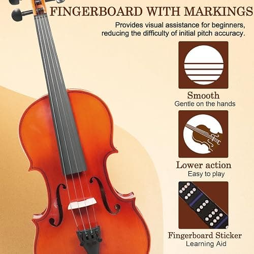 FINO 4/4 Violin Full Size Kit for Beginners (Plywood, Full) (Natural) thumbnail 6