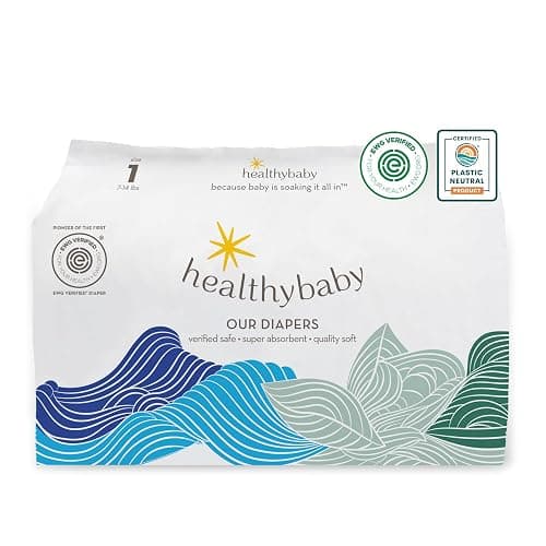Our Diapers | EWG Verified Safe & Plant-Based Diapers | Leak Protection | Soft Organic Cotton Shell | Chlorine-Free Diaper for Sensitive Skin | Size 1 (7-14 lbs) 42 Count - Image 1